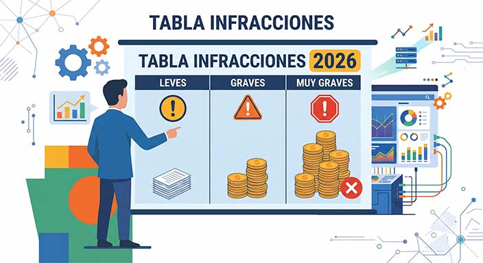 Infracciones leves, graves y muy graves en control horario: la tabla completa 2026