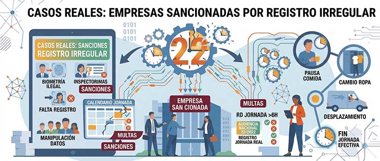 Casos reales: empresas sancionadas por registro horario irregular