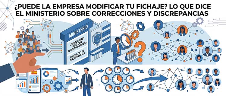 ¿Puede la empresa modificar tu fichaje? Lo que dice el Ministerio sobre correcciones y discrepancias