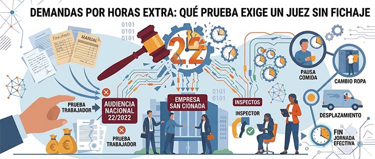 Demandas por horas extra: qué prueba exige un juez si no tienes fichaje digital
