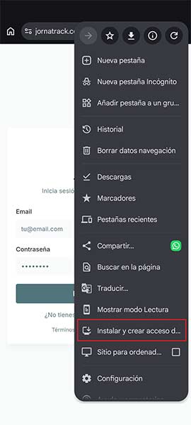 Instalación en Android - paso 2